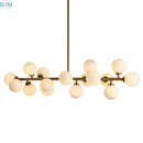 Axyaa Nordic Glass Ball Chandelier: Modern E27 Gold Iron Hanging Lamp for Home, Shop & Restaurant