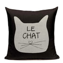 Axyaa Hand Painted Cat Eyes Linen Pillow Cover, Nordic Style, Black White Pattern