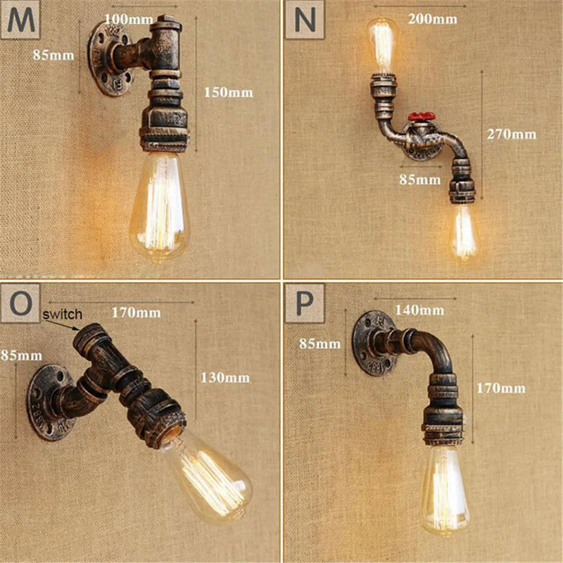 Axyaa Industrial Edison Bulb Wall Sconces for Home Lighting