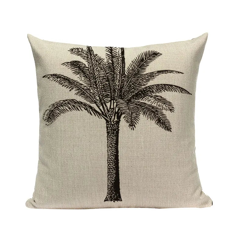 Axyaa Woven Flower Tree Cushion Cover - Black & White Decorative Pillowcase