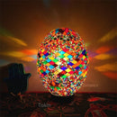 Axyaa Turkish Mosaic Egg Lamp: Vintage Handcrafted Glass Bedside Light