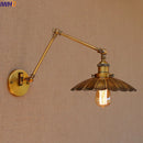 Axyaa Vintage Industrial Swing Arm Wall Lamp Gold Copper LED Sconce