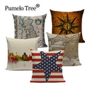 Axyaa Union Jack American Flag Throw Pillow Cases, 45x45cm, Top King Size Bed Print