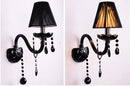 Axyaa Crystal Wall Lamp with LED Bulbs, Black Finish, 1/2 Head