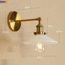 Axyaa Vintage Brass Swing Arm Wall Sconce Glass Industrial Wall Light