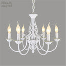 Axyaa Modern 8-Light White Iron Chandelier with LED Bulbs, European Style Living Room Lamps