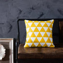 Axyaa Yellow Geometric Embroidered Cushion Cover 45x45cm