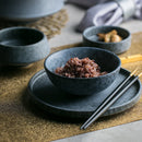 Axya Marble-Inspired Ceramics Set: Bowl, Plate, Sauce Dish, Spoon Cup for Home & Canteen