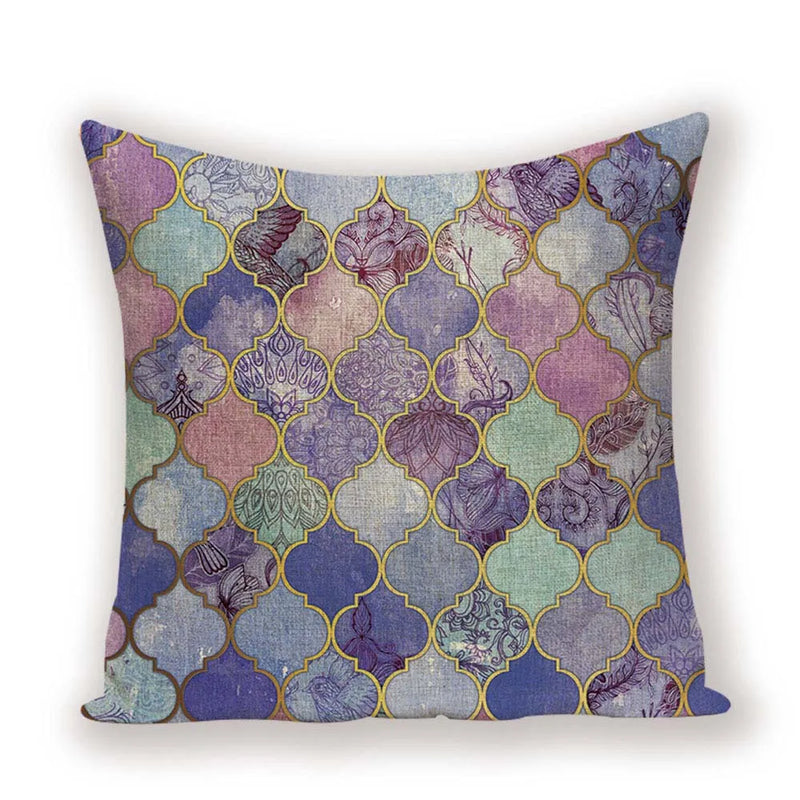 Geometric Linen Cushion Cover for Home Decor - Axyaa's Stylish Throw Pillow Case