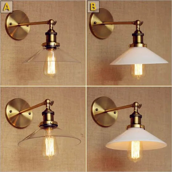 Axyaa Retro Glass Wall Lights - Rustic Loft Industrial Sconce