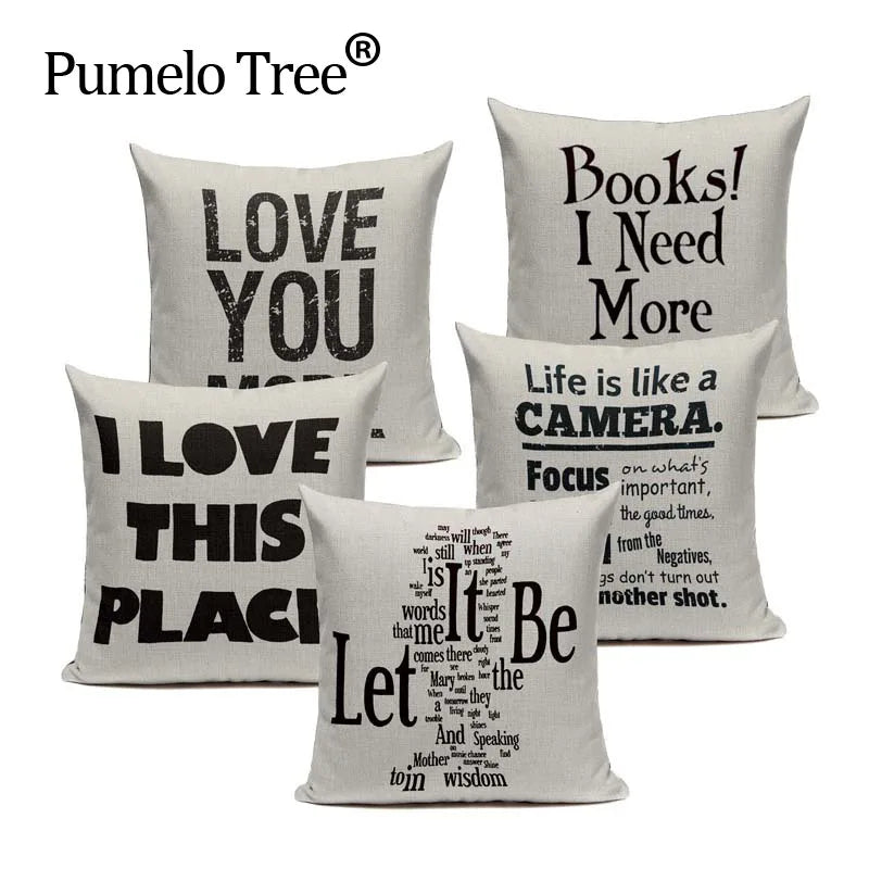 Axyaa Love Letter Cushion Cover Decorative Pillows Sofa Car Home Decor Linen Throw Pillow Case