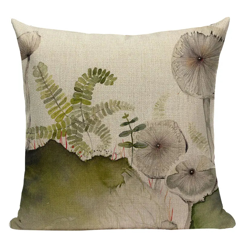 Axyaa Velvet Deer Floral Stripes Pillow Cover for Sofa Beds and Car
