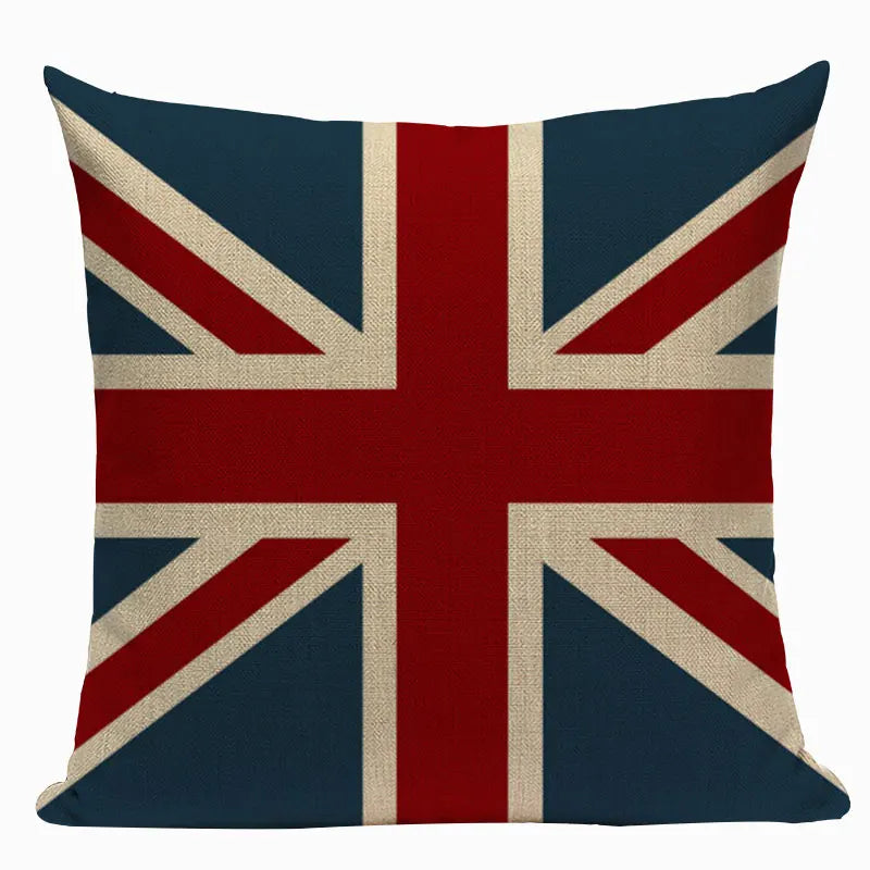 Axyaa Union Jack American Flag Throw Pillow Cases, 45x45cm, Top King Size Bed Print
