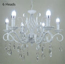 Axyaa Retro Wrought Iron Crystal Chandelier with E14 Candle Lights