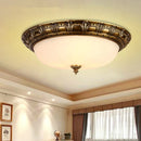 Axyaa Vintage Copper Ceiling Lamp with Round Glass Shade
