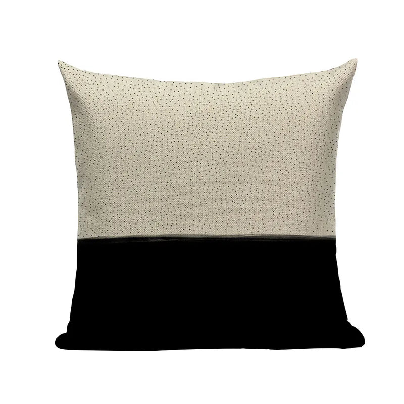 Axyaa Geometric Wave Dots Line Spring Cushion Cover - Black White - Custom Home Decor Pillow Cover
