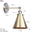Axyaa Iron Golden LED Wall Lamp Vintage Industrial Retro Loft Style Iron Wall Lights
