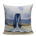 Axyaa Mermaid Pillowcase Ocean Style Cushion Cover 45x45cm Square Home Decor