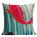 Axyaa Japanese Style Sofa Pillow Cover 45x45cm - Jin Wind and Carp Pattern