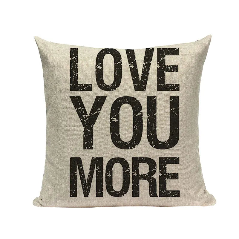 Axyaa Love Letter Cushion Cover Decorative Pillows Sofa Car Home Decor Linen Throw Pillow Case