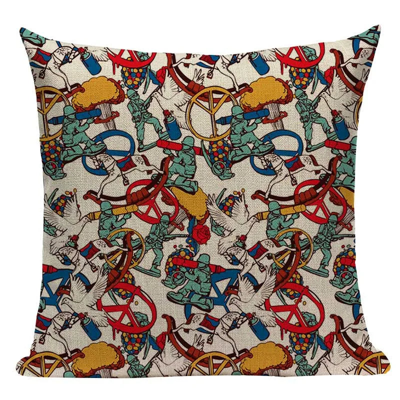 Axyaa Pug Dog Cat Bird Cushion Cover Sleep Dog Throw Pillow Cover