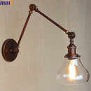 Axyaa Loft Industrial Glass Swing Arm Wall Lamp Fixtures for Bar Coffe Style