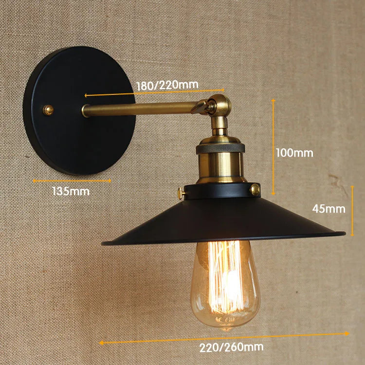 Axyaa Retro Glass Wall Lights - Rustic Loft Industrial Sconce