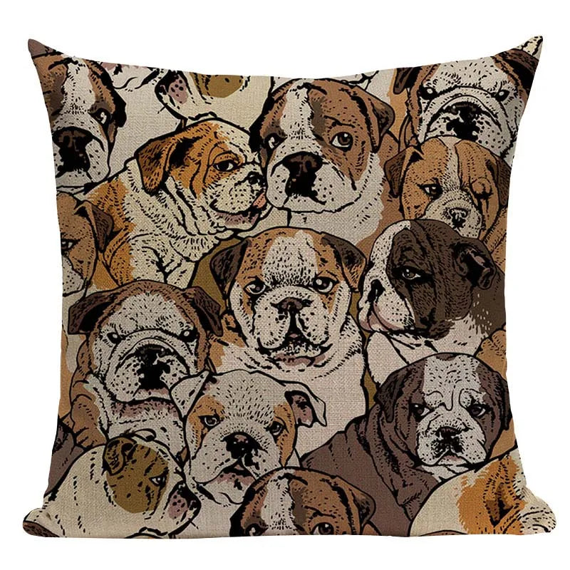 Axyaa Pug Dog Cat Bird Cushion Cover Sleep Dog Throw Pillow Cover