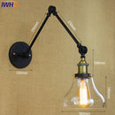 Axyaa Loft Industrial Glass Swing Arm Wall Lamp Fixtures for Bar Coffe Style