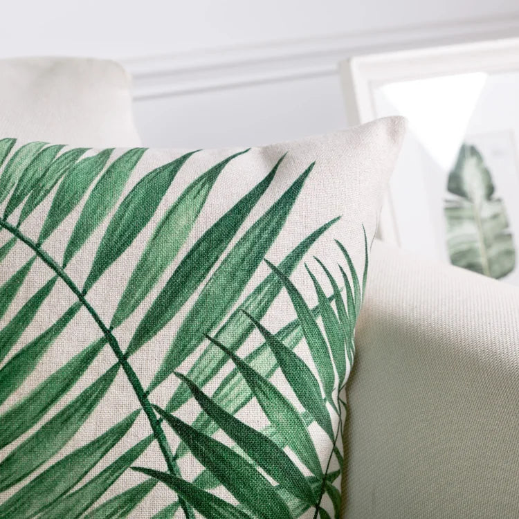 Axyaa Tropical Palm Leaf Cushion Cover 45x45cm