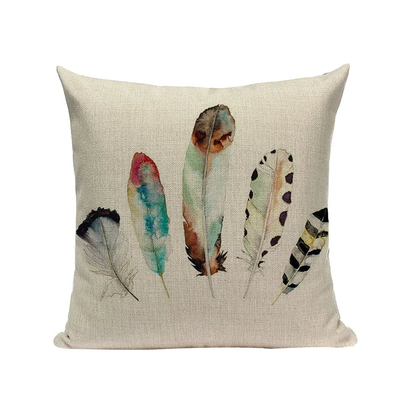 Axyaa Cotton Linen Feather Cushion Cover for Home Decor