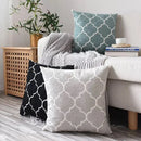 Axyaa Moroccan Embroidered Cushion Cover Grey Black Blue Square 45x45cm Cotton Pillow Cover
