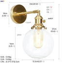 Axyaa Copper LED Glass Ball Wall Lamp: Nordic Modern Bedroom Bathroom Sconce