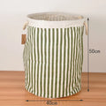 Axyaa Large Capacity Cotton Linen Toy Storage Basket Zigzag Stripe 40x50cm