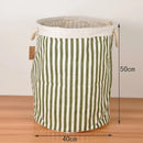 Axyaa Large Capacity Cotton Linen Toy Storage Basket Zigzag Stripe 40x50cm