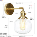 Axyaa Copper LED Glass Ball Wall Lamp: Nordic Modern Bedroom Bathroom Sconce