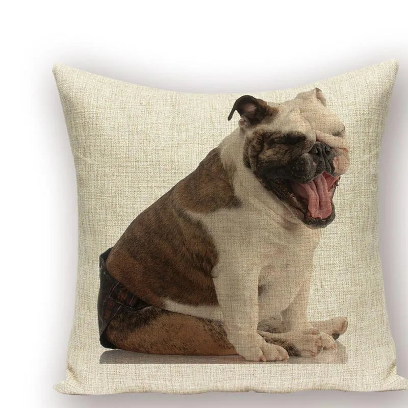 Axyaa Animal Dog Pillow Covers: Golden Retriever, Boston Terrier, Chihuahua Decor