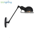 Axyaa Double Swing Arm Wall Light with Metal Lampshade, Industrial Design