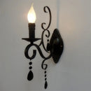 Retro Loft Wall Lamp White Black Iron Crystal Deco Wall Sconce for Axyaa