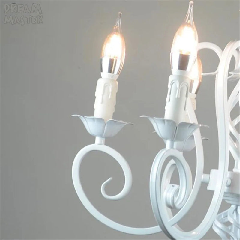 Axyaa Nordic Wrough Iron Chandelier for Living Room Bedroom Foyer Lighting