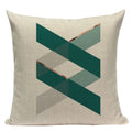 Axyaa Farmhouse Geometric Cushion Covers in Green and White