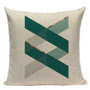 Axyaa Farmhouse Geometric Cushion Covers in Green and White