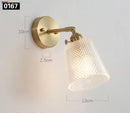 Axyaa Copper Glass LED Wall Light for Bedroom Bathroom Mirror, Retro Vintage Sconce