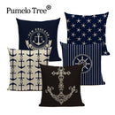 Nautical Anchor Velvet Throw Pillows for Home & Car Decor by Axyaa