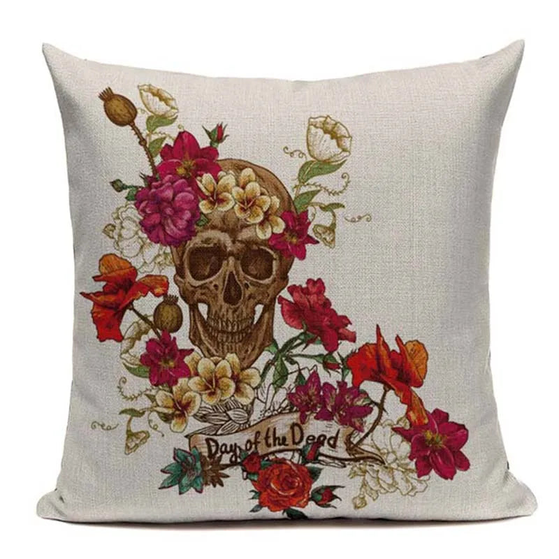 Axyaa Mexican Skull Cushion Covers: High-Quality Black Throw Pillow Cases