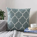 Axyaa Moroccan Embroidered Cushion Cover Grey Black Blue Square 45x45cm Cotton Pillow Cover