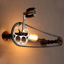 Axyaa Gear Chain Water Pipe Wall Lamp Vintage E27 Edison Sconce