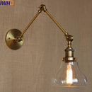 Axyaa Loft Industrial Glass Swing Arm Wall Lamp Fixtures for Bar Coffe Style
