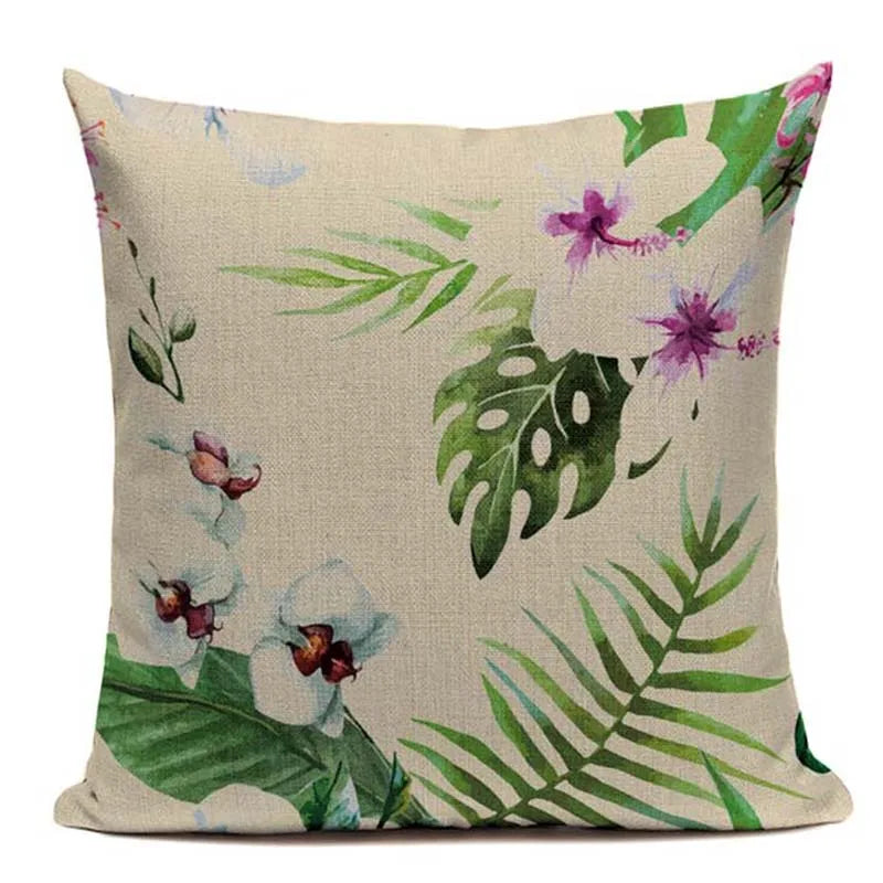 Axyaa Tropical Plant Banana Leaf Throw Pillow Cover for High Quality Home Decor