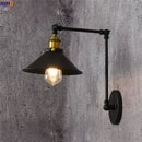 Axyaa Loft Industrial Wall Light Black Swing Arm Vintage LED Edison Wall Lamp